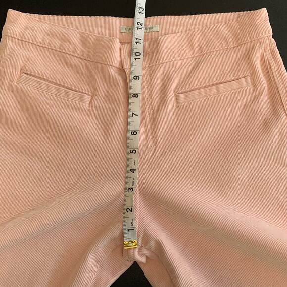 Lucky Brand Pants Women 8/29 Pink Corduroy Stretch Mid-Rise Crop Wide Leg Pocket - Picture 8 of 10
